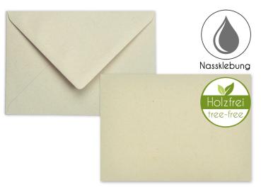 Briefumschläge - Briefhüllen in bambus ivory, DIN A5 100g/m² oF, Nassklebung