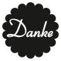 Preview: Holz-Stempel "Danke" rund 3cm ø