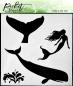 Preview: Picket Fence Studios Whale and Mermaid 6x6 Inch Stencil - Schablone