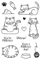 Preview: Janes Doodles "Cats" Clear Stamp - Stempelset