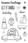 Preview: Janes Doodles " Driving Home For Christmas" Clear Stamp - Stempelset