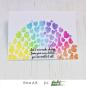 Preview: Picket Fence Studios Rainbow of Hearts 6x6 Inch Stencil - Schablone