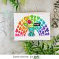 Preview: Picket Fence Studios Rainbow of Hearts 6x6 Inch Stencil - Schablone