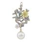 Preview: Tim Holtz - Idea Ology " Assemblage Pendant Jeweled Bouquet" - Metall Charms Blumen mit Perle