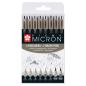 Preview: Sakura - Pigma micron fineliner set Light cool gray - Cool gray 8pcs  Set - Fineliner