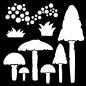 Preview: Woodware  Mushrooms Stencil  - Schablone