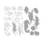 Preview: Spellbinders - Stempelset & Stanzschablone "Seahorse Garden" Clear Stamps & Dies