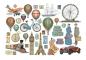 Preview: Stamperia - Stanzteile "Around the World" Die Cuts Ephemera