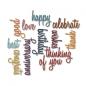 Preview: Sizzix - Stanzschablone "Celebration Words: Script" Thinlits Craft Dies by Tim Holtz