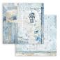 Preview: Stamperia - Designpapier "Blue Land" Paper Pack 8x8 Inch - 10 Bogen