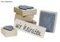 Preview: Holz-Stempel "Gesucht u. Gefunden" 5x9 cm