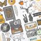 Preview: American Crafts - Aufkleber "Cedar House" Icons Gold Foil Sticker