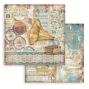 Preview: Stamperia - Designpapier "Lady Vagabond Lifestyle" Paper Pack 6x6 Inch - 10 Bogen