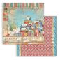 Preview: Stamperia - Designpapier "Christmas Patchwork Houses" Paper Sheets 12x12 Inch - 10 Bogen