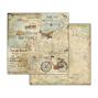 Preview: Stamperia - Designpapier "Around the World" Paper Pack 8x8 Inch - 10 Bogen