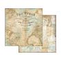 Preview: Stamperia - Designpapier "Around the World" Paper Pack 8x8 Inch - 10 Bogen