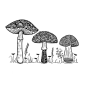 Preview: Crafty Individuals - Gummistempel "Happy Mushrooms" Unmounted Rubber Stamps 