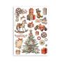 Preview: Stamperia - Washi Papier "Gear up for Christmas" Washi Pad 14,8x21cm - 8 Bogen