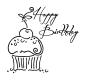 Preview: Holz-Stempel "Happy Birthday Muffin" 7,5x7 cm