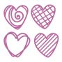 Preview: Nellie Snellen - Stanzschablone "Doodle Hearts" Shape Dies