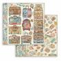 Preview: Stamperia - Designpapier "Art of Travelling" Paper Pack 8x8 Inch - 10 Bogen