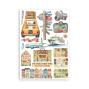 Preview: Stamperia - Washi Papier "Art of Travelling" Washi Pad 14,8x21cm - 8 Bogen