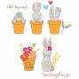 Preview: Sizzix - Stempelset "Bunny Bits & Blooms" Clear Stamps Design by Catherine Pooler