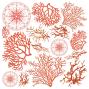 Preview: Ciao Bella - Pergamentpapier "Coral Reef" Vellum 6x6 Inch - 6 Bogen