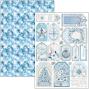 Preview: Ciao Bella - Stanzteile "Elegance of Blue" Creative Pad A4 - 9 Bogen