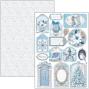 Preview: Ciao Bella - Stanzteile "Elegance of Blue" Creative Pad A4 - 9 Bogen