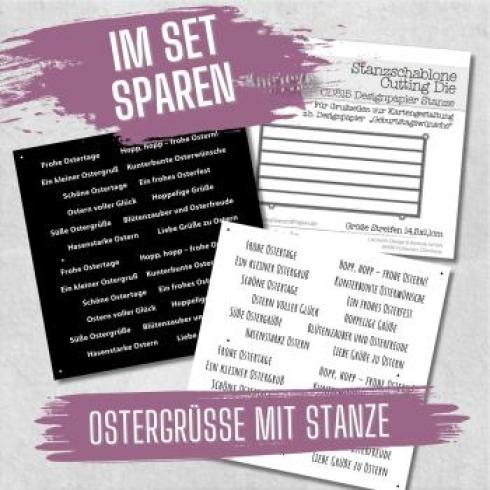 Kulricke Set Designpapier "Ostergrüsse" & Designpapier Stanzen