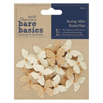 Papermania Burlap "Mini-Schmetterlinge" (20Stk) Leinenstoff