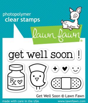 Lawn Fawn Stempelset "Get Well Soon" Clear Stamp