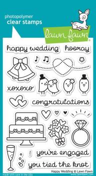 Lawn Fawn Stempelset "Happy Wedding" Clear Stamp