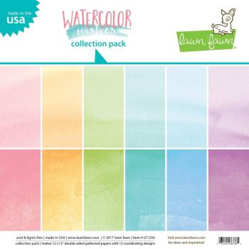 Lawn Fawn 12x12 "Watercolor Wishes" Collection Pack