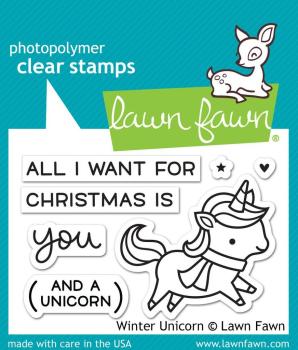 Lawn Fawn Stempelset "Winter Unicorn" Clear Stamp