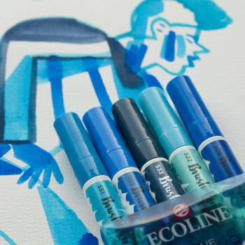 Talens Ecoline Brushpen Set x5 Blue (11509905)