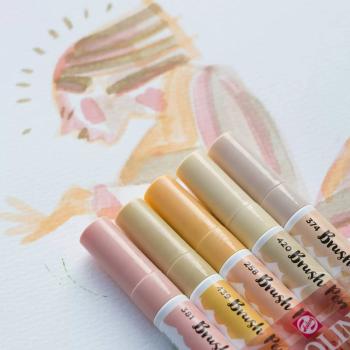 Talens Ecoline Brushpen Set x5 Beige Pink (11509911)