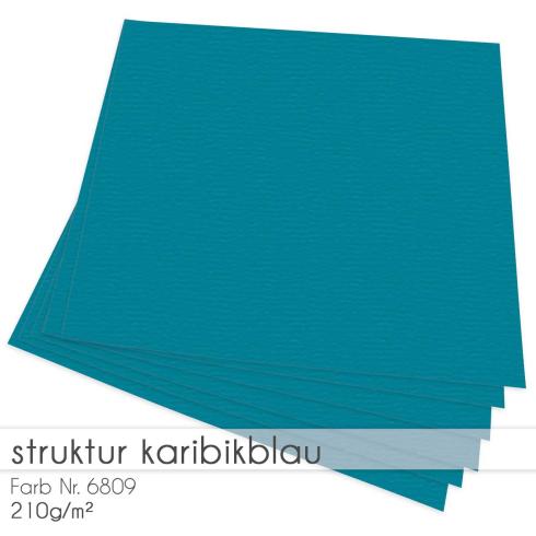 Cardstock "Struktur" 12"x12"  210g/m² (30,5 x 30,5cm) in struktur karibikblau