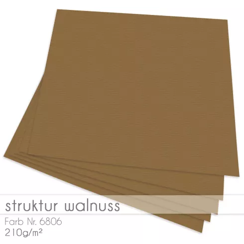 Cardstock "Struktur" 12"x12"  210g/m² (30,5 x 30,5cm) in struktur walnuss