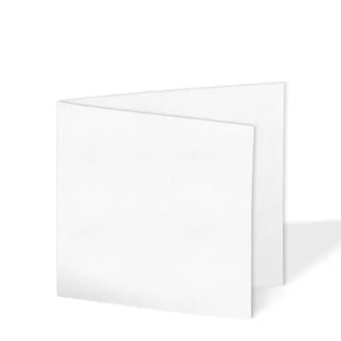 Doppelkarte - Faltkarte 10x10cm 240g/m² in leinen (weiss)