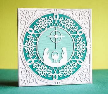 Memory Box Die - Pinpoint Snowflake Circle Frame