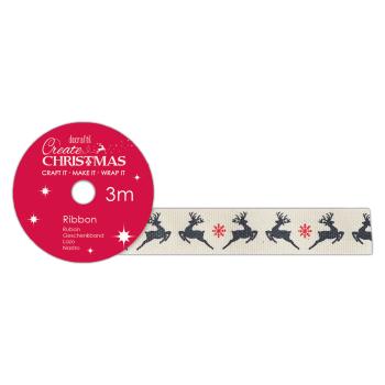 Create Christmas Satin-Motivband "Rentier" 3m