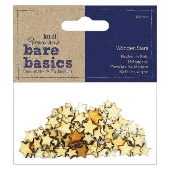 Papermania Burlap "Wooden Stars" (100Stk) Leinenstoff