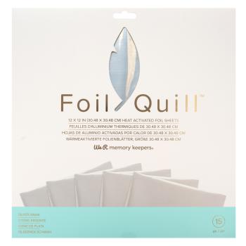 We R Memory Keepers Foil Quill - 15 Foil Bogen "Silver Swan" 12x12"