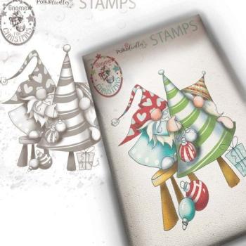 Polkadoodles Stempel "Gnome Decorating The Tree" Clear Stamp