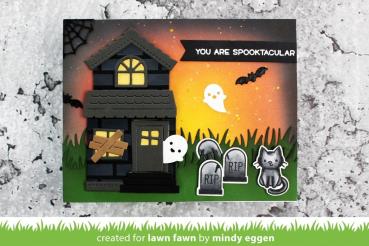 Lawn Fawn Craft Die - Build-a-House Halloween Add-on Die