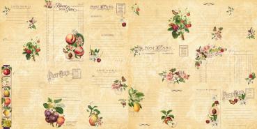 Graphic 45 "Fruit & Flora" Ephemera & Journaling Cards - Stanzteile