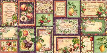 Graphic 45 "Fruit & Flora" Ephemera & Journaling Cards - Stanzteile