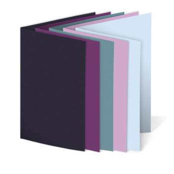 Sortiment "Eisiger Winter" 25x Faltkarten in 5 Farben DIN A6 - farbig sortiert